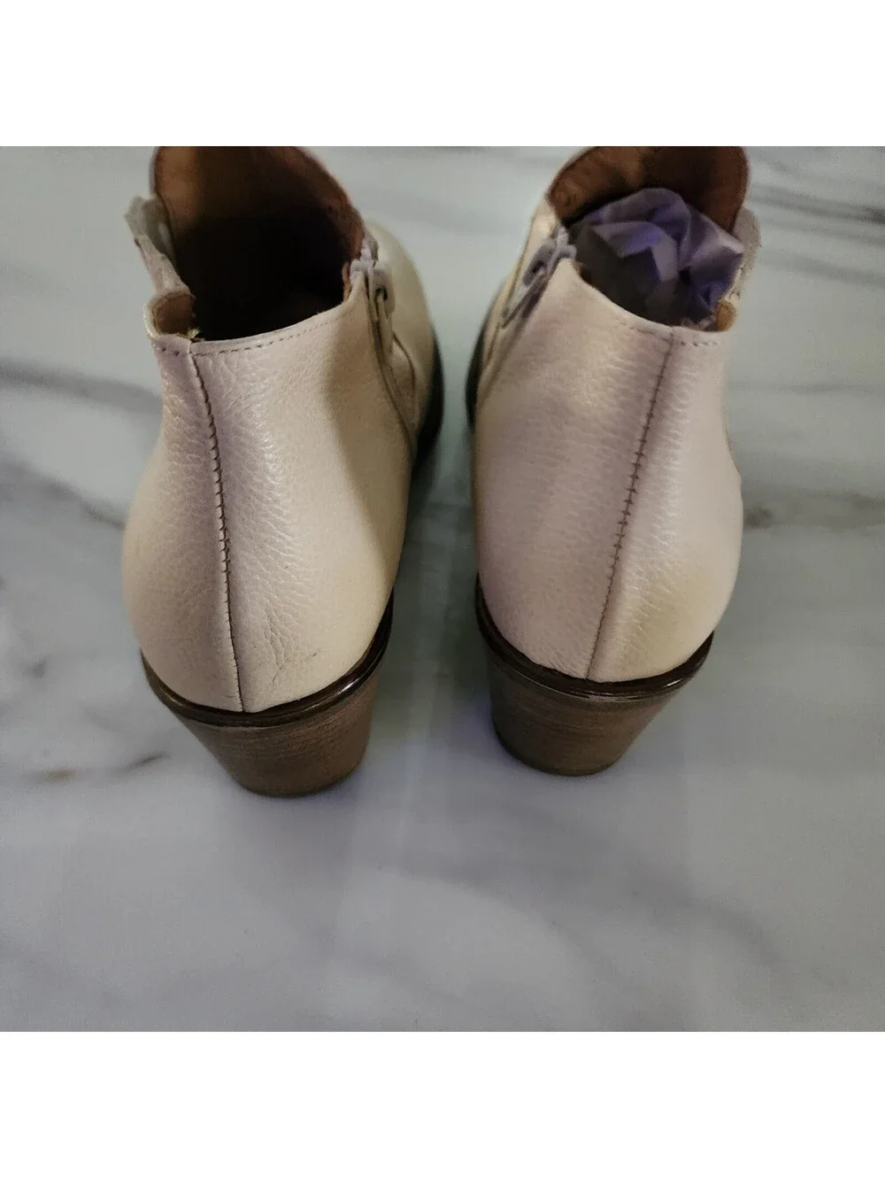 Miz Mooz Cream Leather Chelsea Ankle Boots US 10 EU 41 Spain